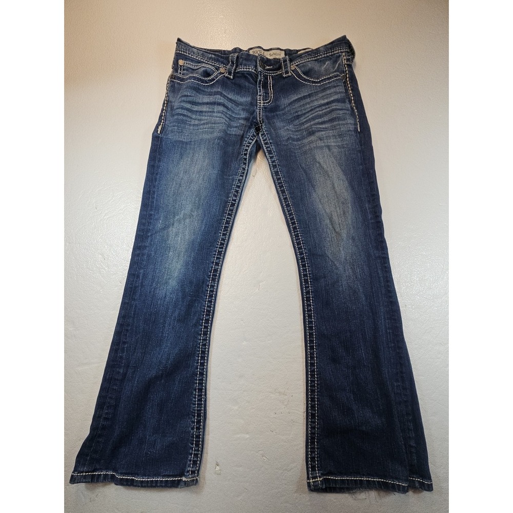 BKE Denim Jeans Boot Cut Sabrina Womens 31R(32x30) Distressed FLAWS